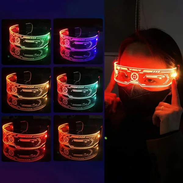 Anteojos Luminosos Neón Fiesta Cotillón Lentes Led Futurista Multicolor
