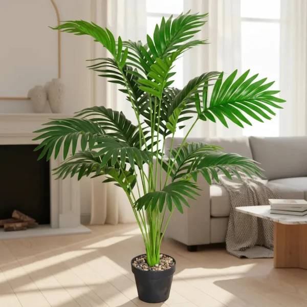 Planta Artificial Grande Palmera Areca 125cm Decorativa Verde