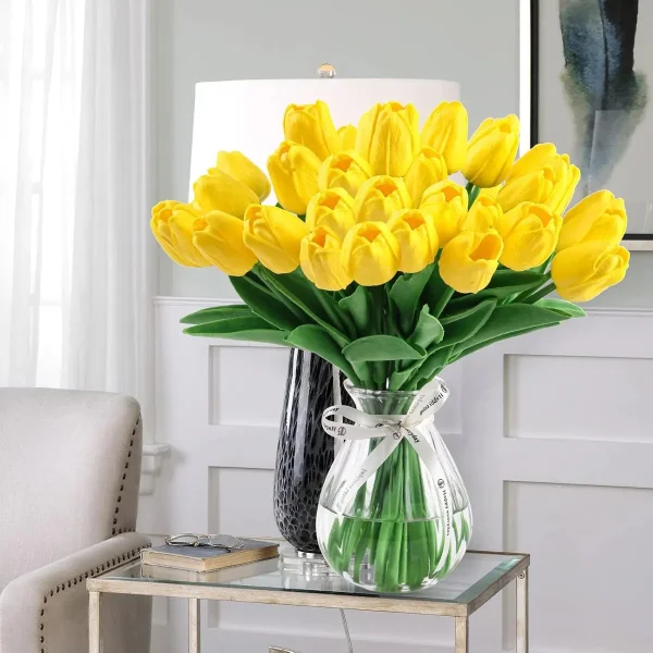 Tulipan Artificial Flores Artificiales Decoracion Ramo X5