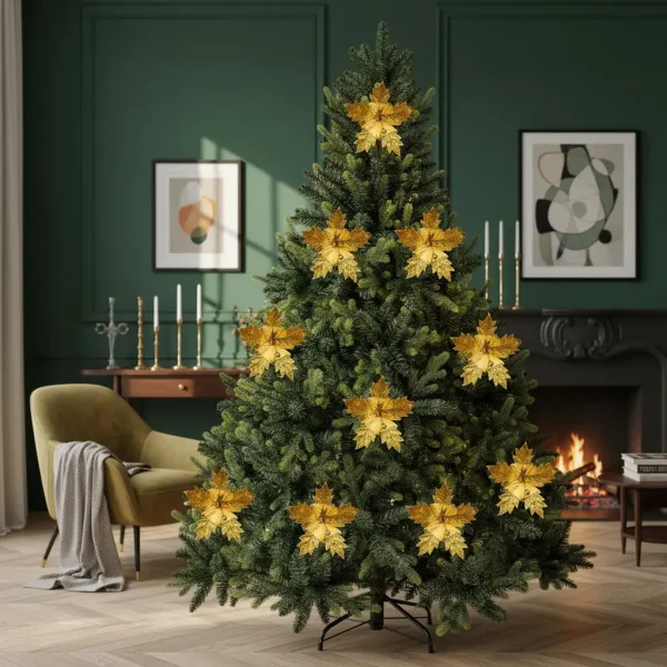 Flor 25cm Para Arbol De Navidad Adornos Decoracion