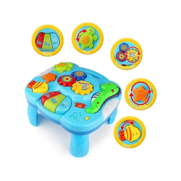 Mesa Musical Didactica Animales Actividades Y Sonidos Zippy Azul Claro