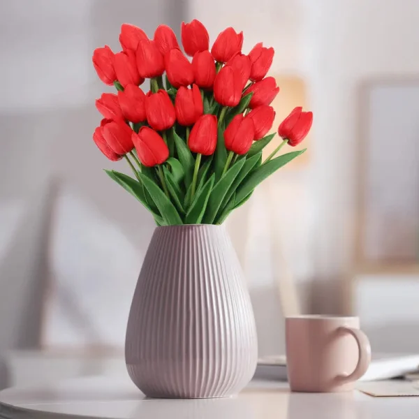 Tulipan Artificial Flores Artificiales Decoracion Ramo X5