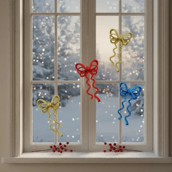 Adorno Navideño Colgante Moño X2 Decoración Navidad