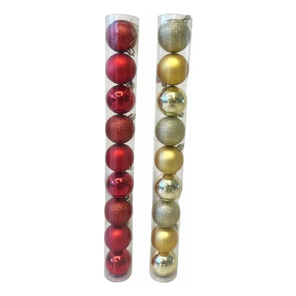 Adornos Navideños Premium Tubo Bolas De Navidad 6cm X45 Udes