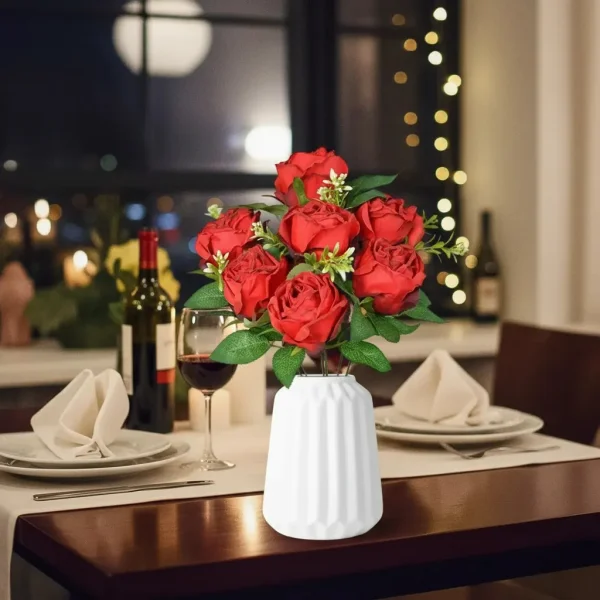 Flores Artificiales Ramo Artificial Rosas Rojas Grande 40cm Rojo