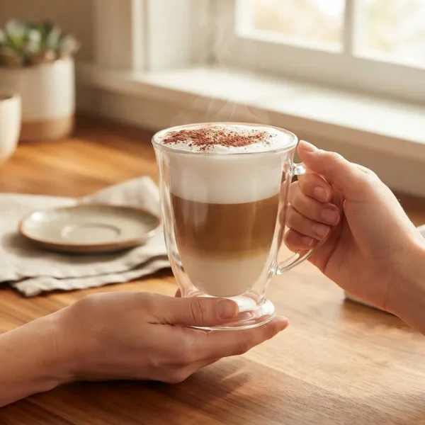 Taza Cafe Doble Vidrio Pared Capuchino Jarro 250ml Transparente