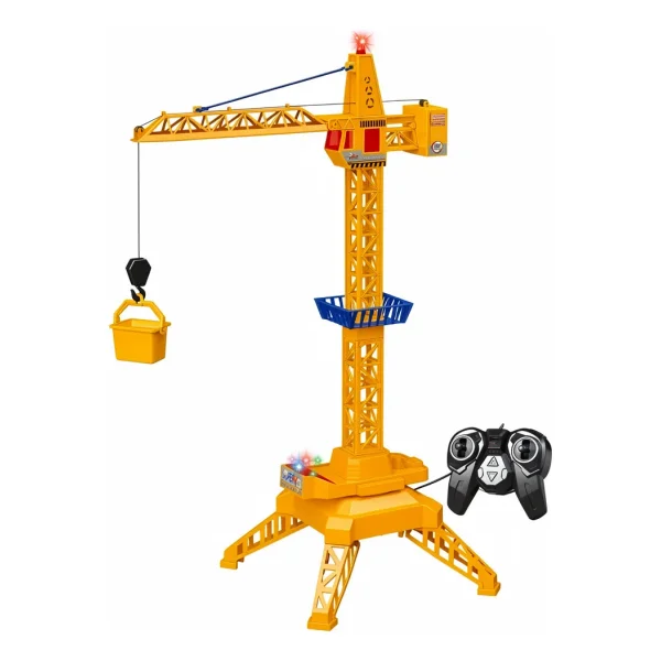 Grua Torre A Control Remoto Cable Luz Sonido Juguete Niños Naranja