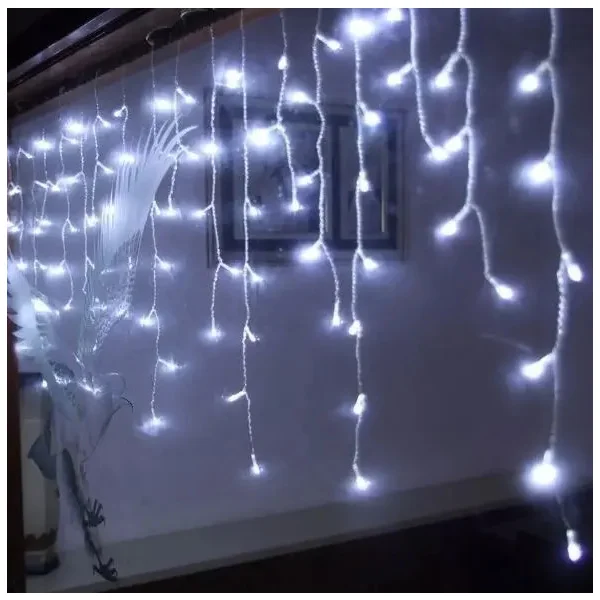 Cortina De Luces Led Lluvia X100 Navidad Fria + Calida