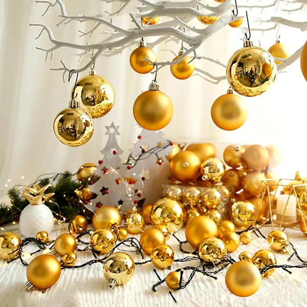 Adornos Navideños Tubo Bolas De Navidad 4cm X9 Unidades
