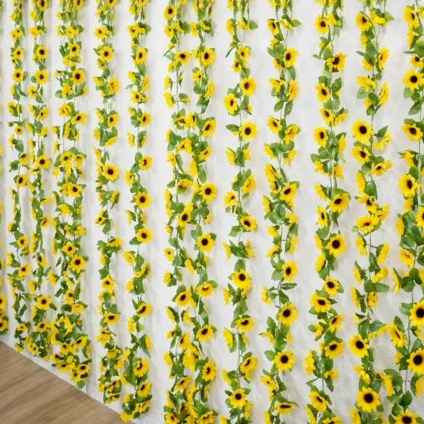 Enredadera Jardin Vertical Guirnalda Girasoles 2m Pack X6 Verde