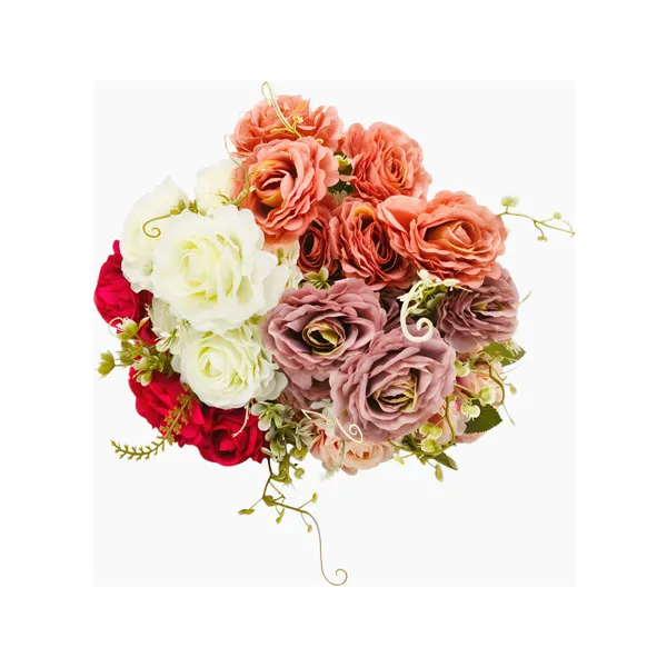 Ramo De Rosas Flores Artificiales 35cm Decoración X1