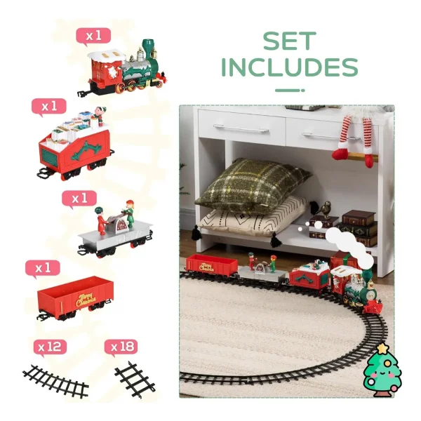 Pista Tren Navideño Xl Luz Y Sonido Locomotora Gigante