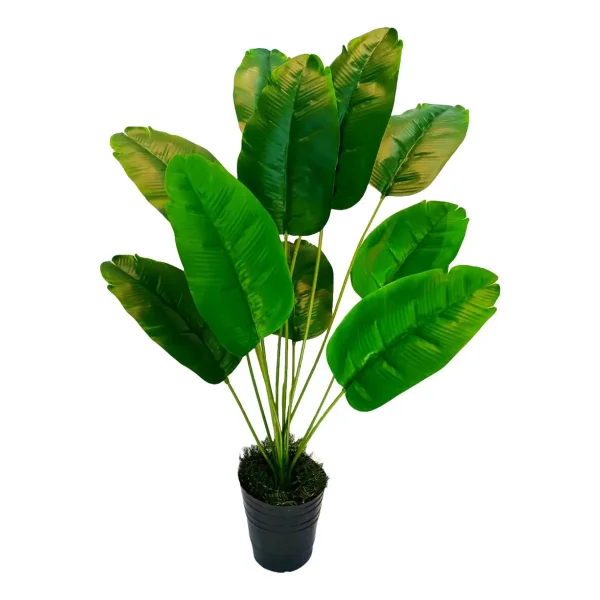 Ramo Artificial 75cm Verde Plastico Con Maceta