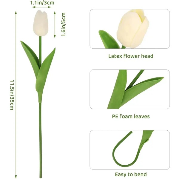 Tulipan Artificial Flores Artificiales Decoracion Ramo X10