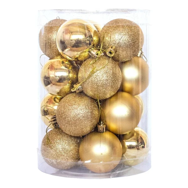 Bolas De Navidad 6cm Adornos Navideños Tubo X20 Esferas