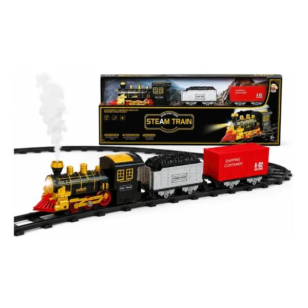 Tren A Vapor Retro Eléctrico Con Humo Real Luz Sonido + Vías