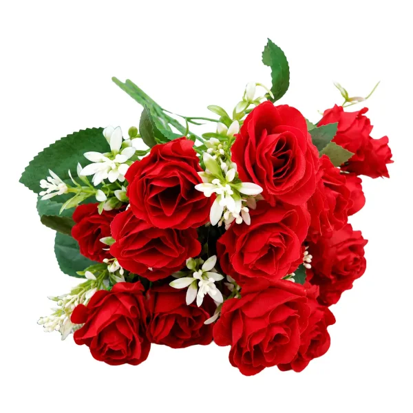 Ramo De Rosas Flores Artificiales Decoracion Pack X10