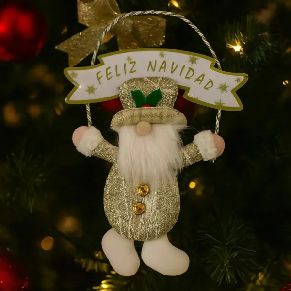 Adorno Papa Noel Colgante Decoracion Navideña Dorado Papa Noel Colgante