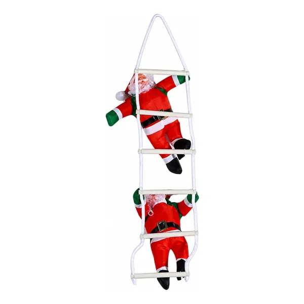 Papá Noel Trepador Escalera Colgante Deco Navidad Adorno Rojo