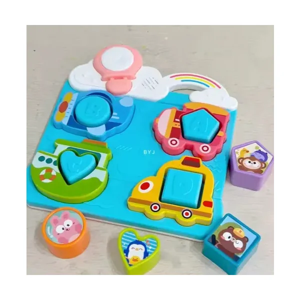 Tablero Interactivo Encastre Bebé Montessori Luz Sonido Celeste