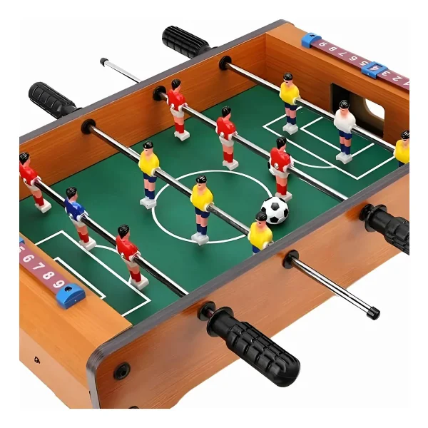 Juego De Mesa Mini Futbolito Metegol De Madera Marron