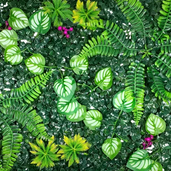 Jardín Vertical Artificial Césped Pack X5 Muro Flores 40x60 Verde
