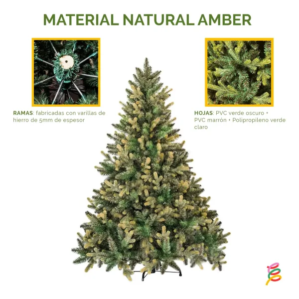 Arbol De Navidad Pino Natural Amber 1.50mts Pino Frondoso Amber