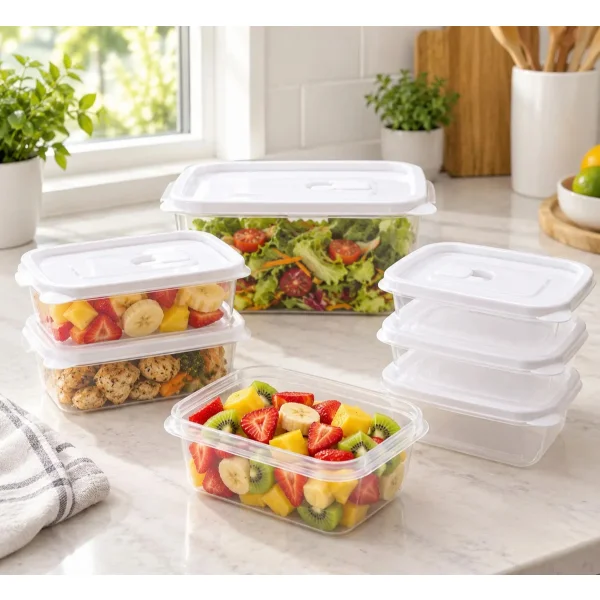 Set X8 Tapers Contenedores Organizador Alimentos Plastico Transparente