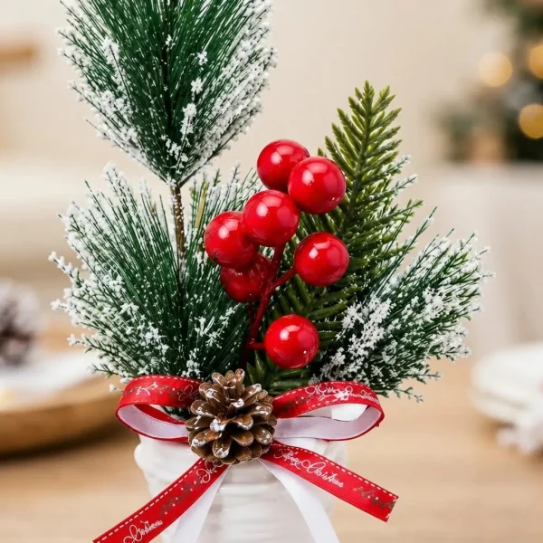 Arbol De Navidad Mini Pino Nevado Navideño De Mesa Decorado Nevado