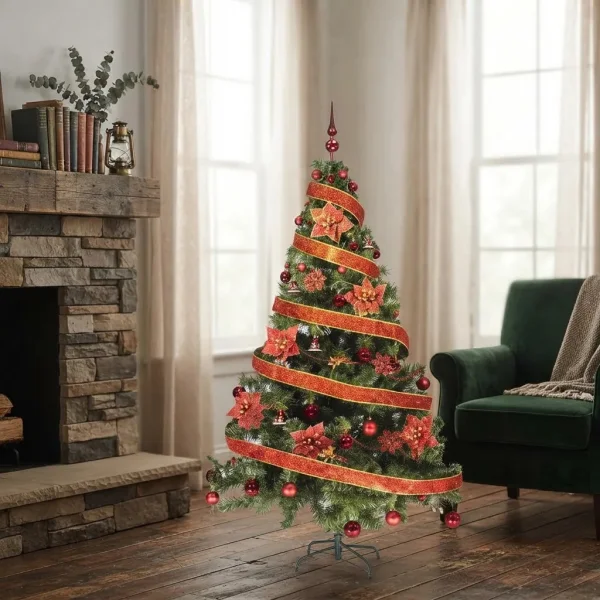 Arbol De Navidad Tronador Lujo 1,80mts Con Adornos Kit X60