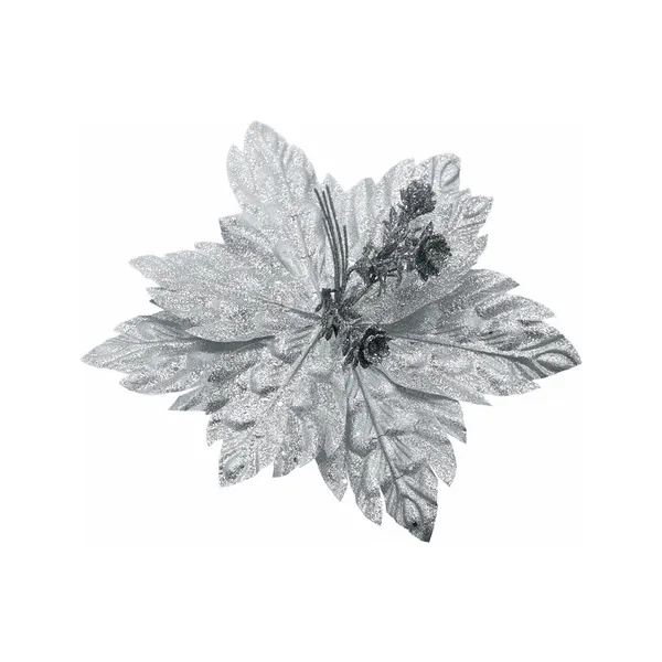Flor 25cm Plata Arbol De Navidad Adornos Decoracion