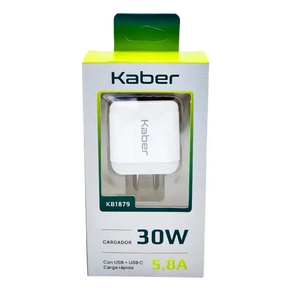 Cargador Celular Carga Rapida 30w 2 Puertos 1 Usb + 1 Usb C Blanco