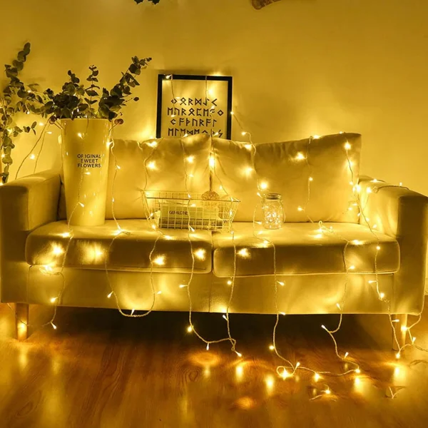 Tira De Luces De Navidad Led X100 220v 9mts Luz Arroz