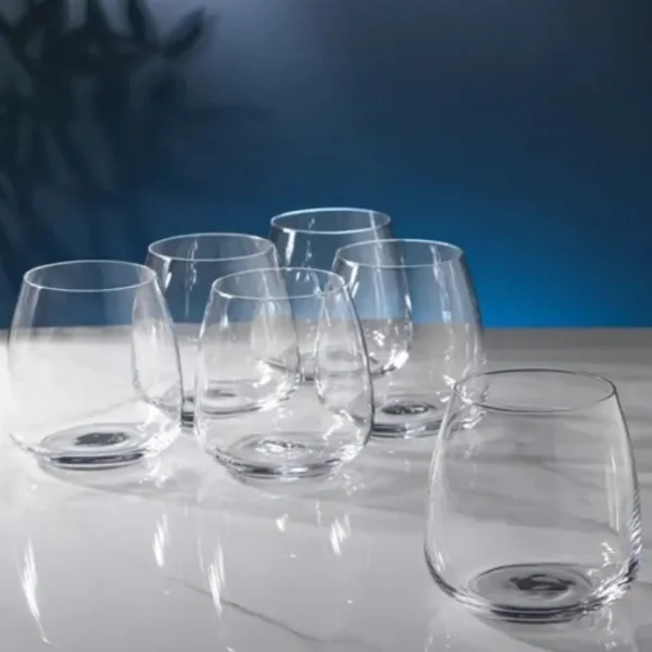 Set X6 Vasos Vidrio Whisky Tragos Sin Pie Transparente 385ml Transparente