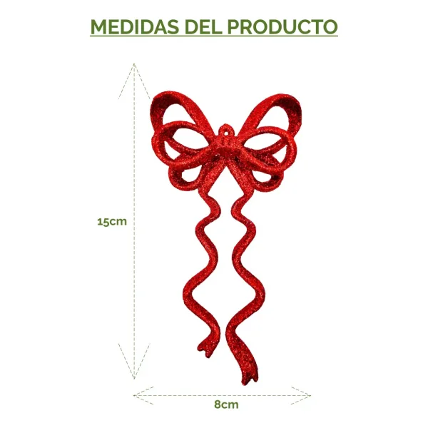 Adorno Navideño Colgante Moño X2 Decoración Navidad