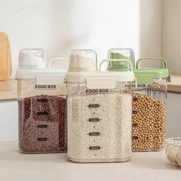 Dispenser Para Cereales Hermético Con Pico Vertedor 2000ml Transparente