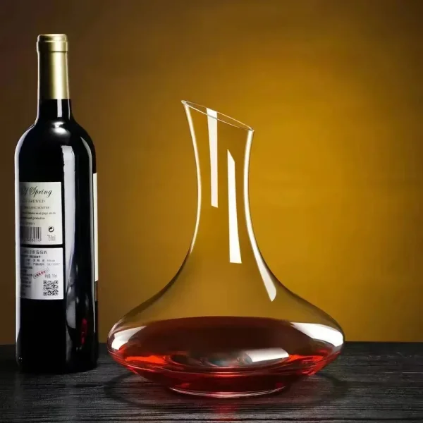 Decantador De Vino Vidrio 1,8l Decanter Aireador Oblicuo