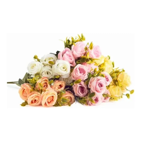 Ramo De Rosas Flores Artificiales Decoracion Pack X10