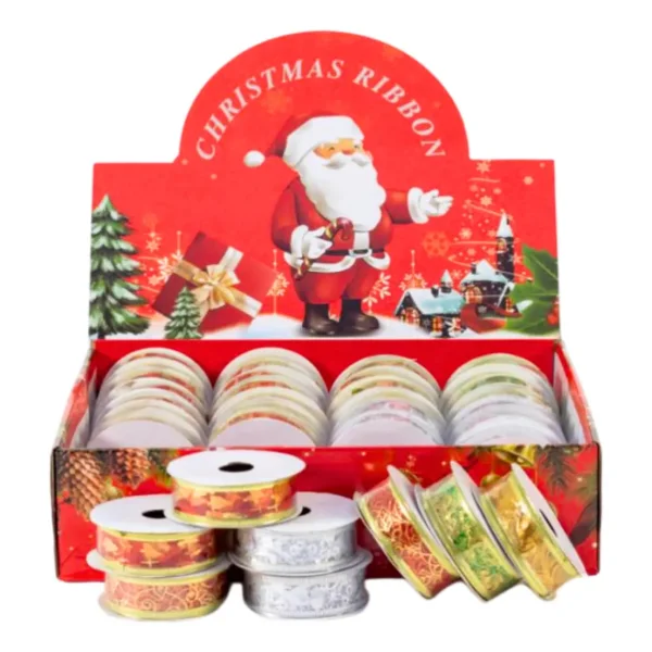 Cintas Navideñas Adornos Decoración Navidad 2,5cm X6u.