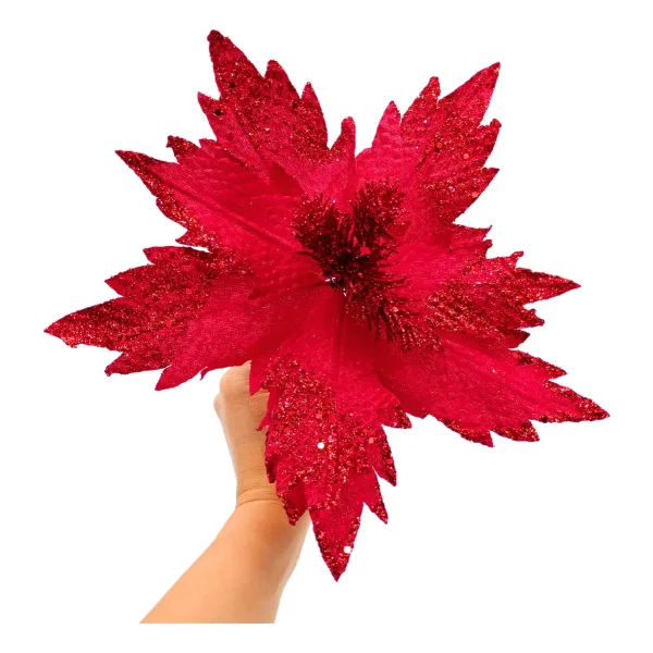 Flor 25cm Azul Arbol De Navidad Adornos Decoracion Azul Estrella