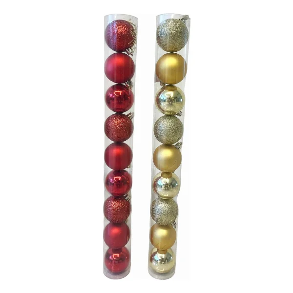 Adornos Navideños Premium Tubo Bolas De Navidad 6cm X45 Udes