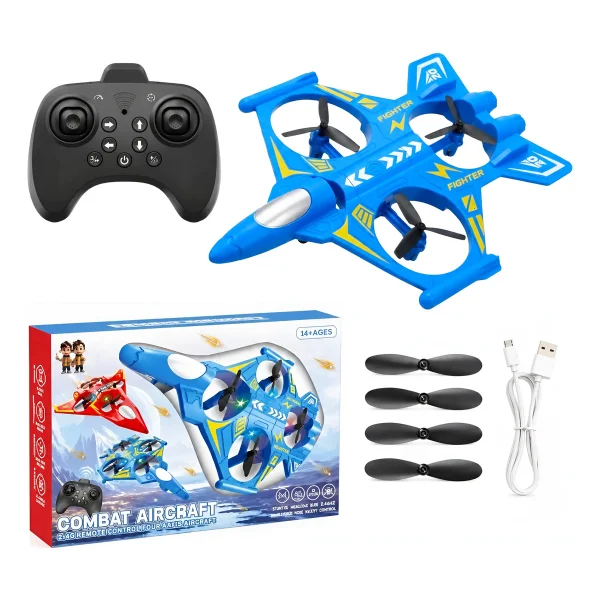 Drone Avión Rc Giro 360° Control Remoto Juguete Niños Azul