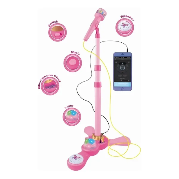 Micrófono Infantil Karaoke Luces Conexión Mp3 Celular