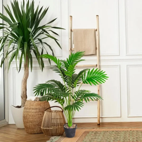 Planta Artificial Grande Palmera Areca 125cm Decorativa Verde
