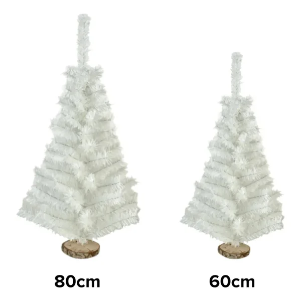 Arbolito Navidad Mini 60cm Con Base De Tronco Natural