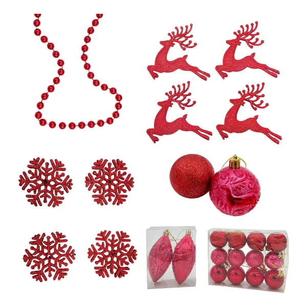 Adornos Navideños Set Decoracion 33u Surtido Navidad Bolas