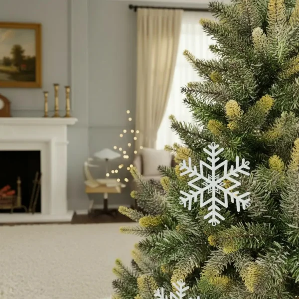 Adorno Colgante Copo De Nieve Decoración Navidad X4 Blanco
