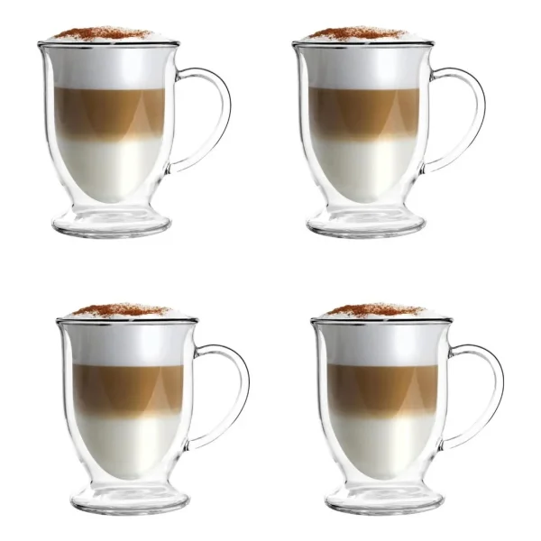 Taza Cafe Doble Vidrio Pared Capuchino Jarro 250ml Transparente