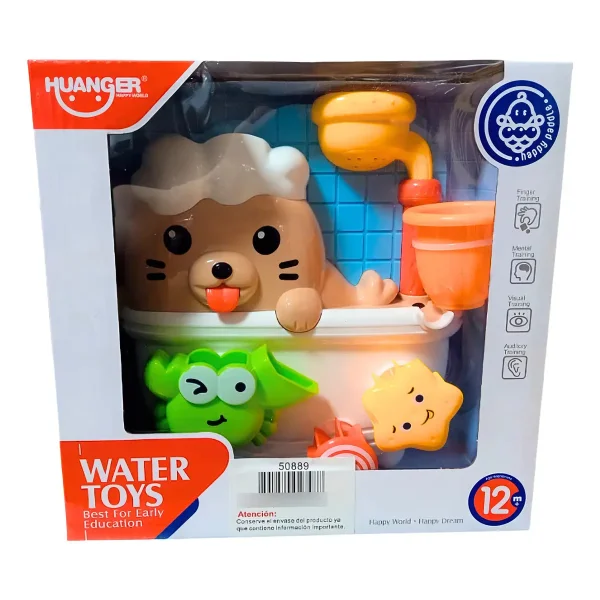 Juego De Agua Bebe Huanger Con Sopapa Didactico Color Foca