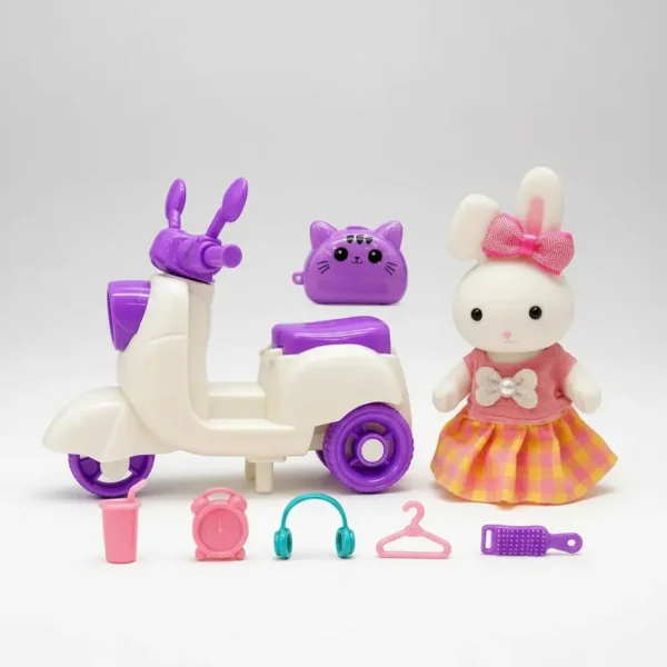 Set Conejita Cute Bunny Scooter Juguete Accesorios Niña